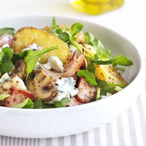 Warm Comber Earlies Salad with Bacon & Blue cheese